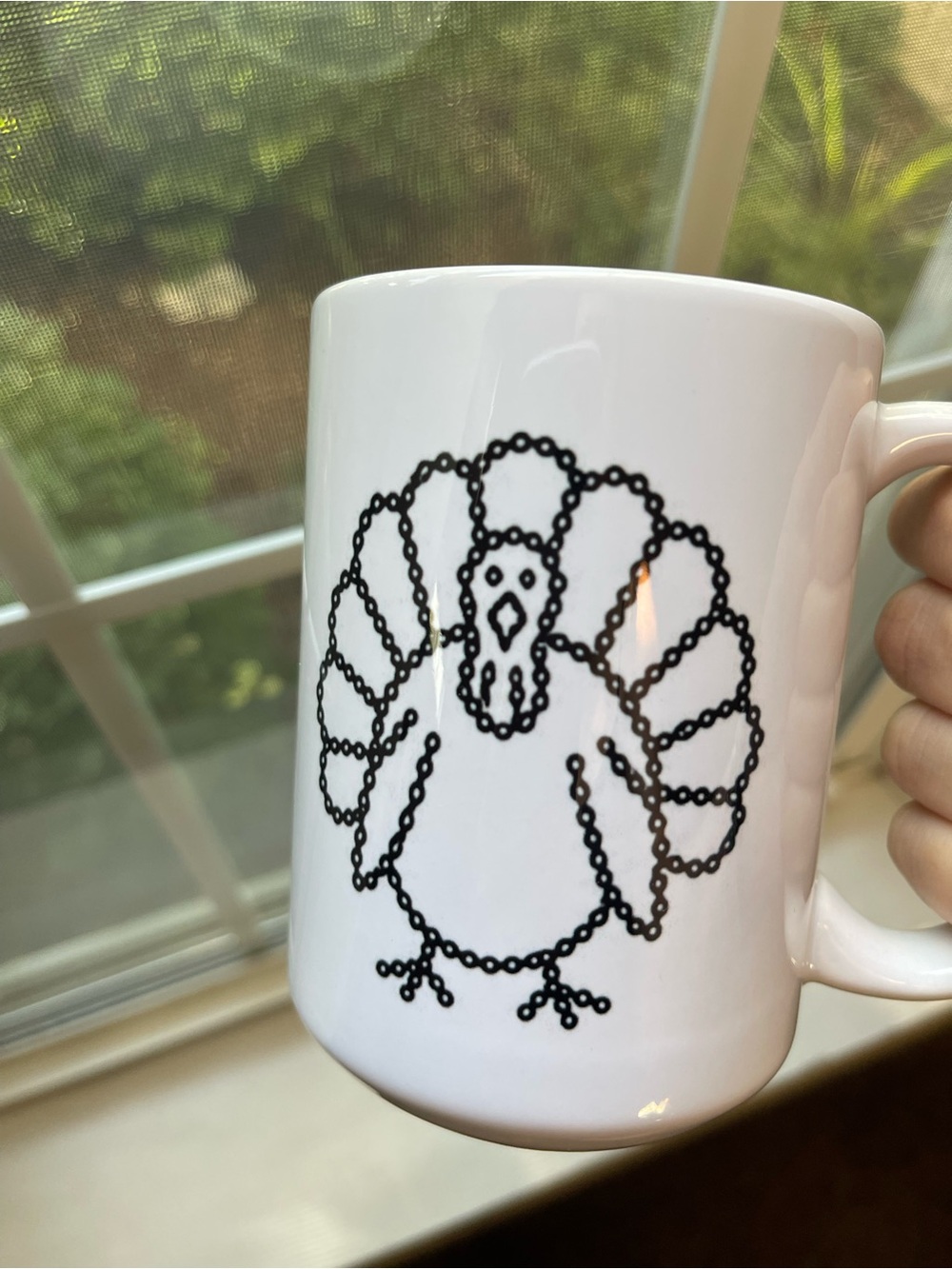 White Ceramic Turkey Fall Mug - 15oz NEW